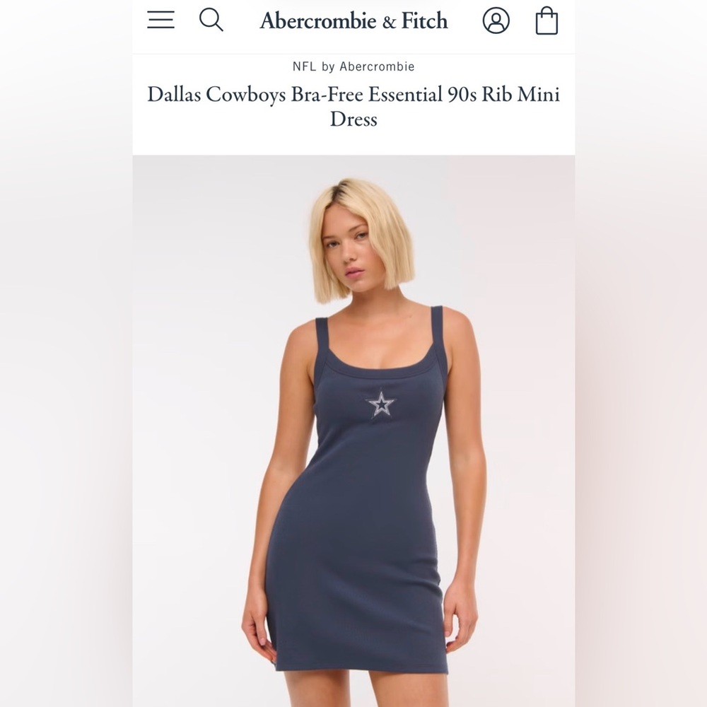 Abercrombie & Fitch Dallas Cowboys Bra-Free Essential 90s Rib Mini Dress